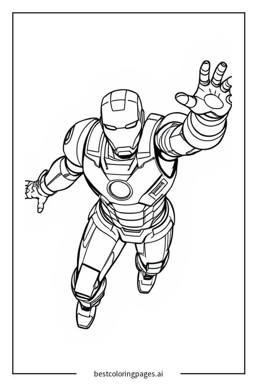 Iron man flying in the sky