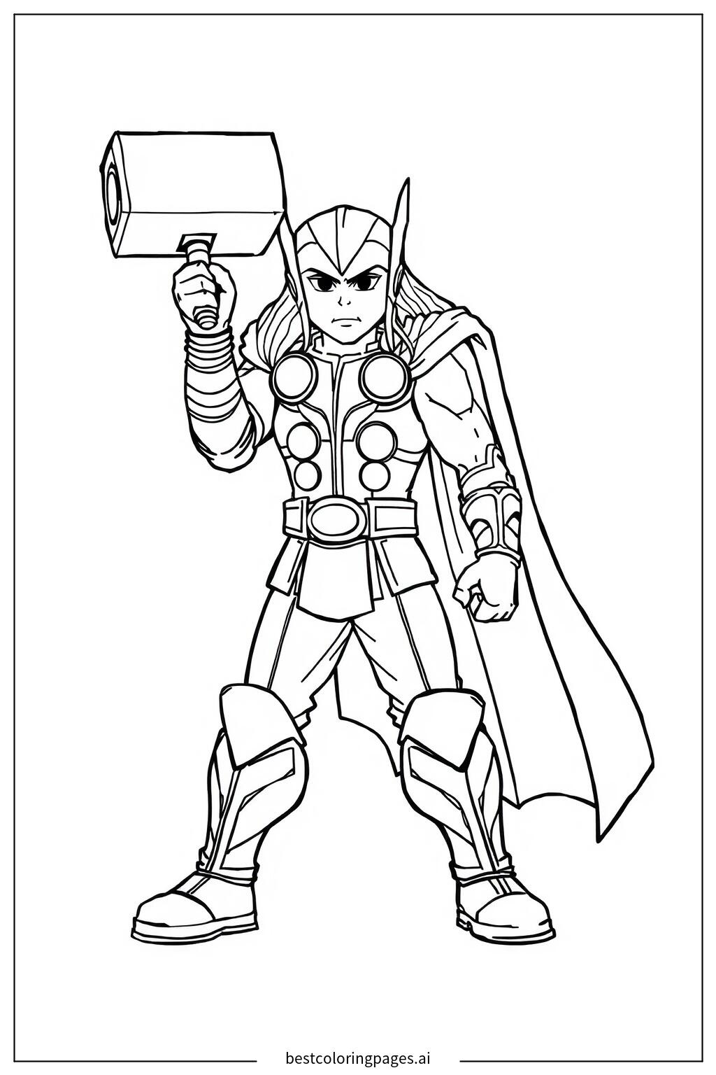 Thor holding hammer