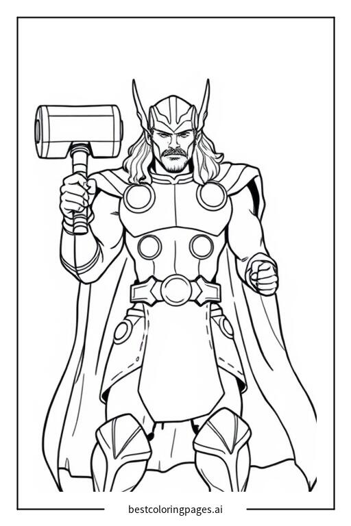 Thor holding his hammer