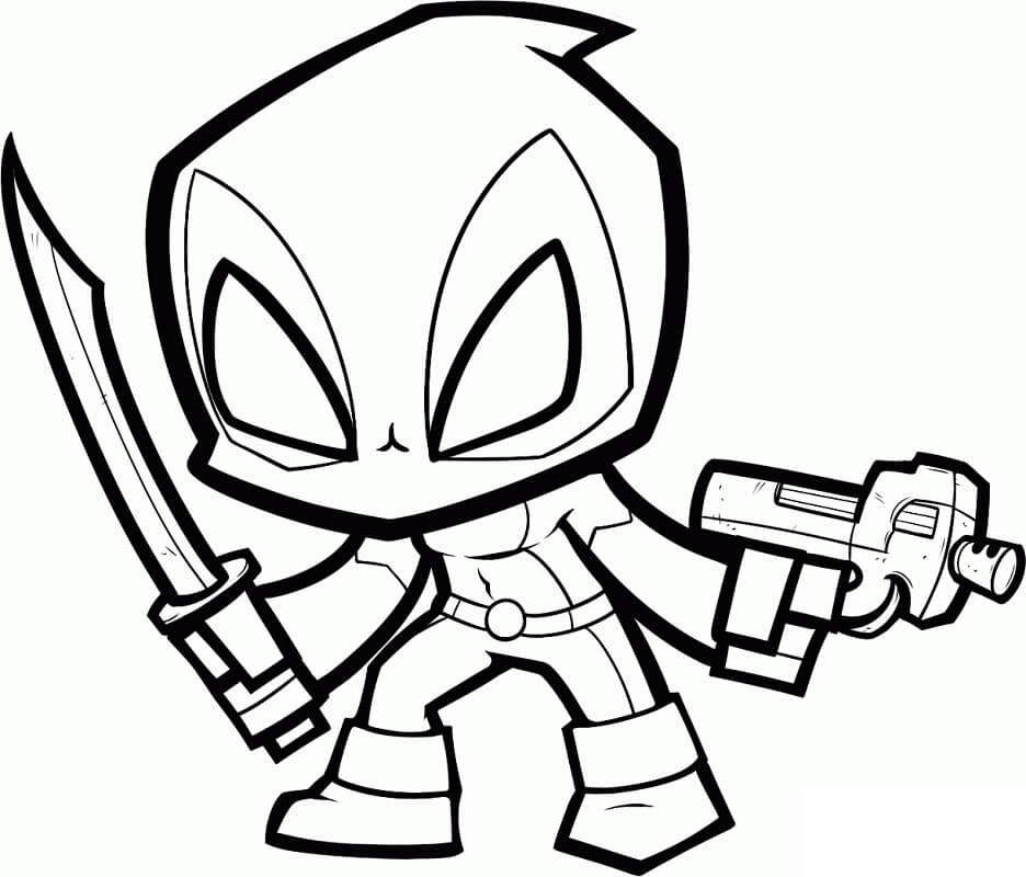 Deadpool Cầm Súng và Kiếm