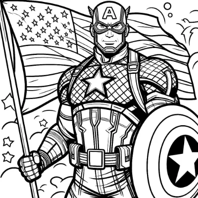 Đội Trưởng Mĩ Cầm Lá Cờ