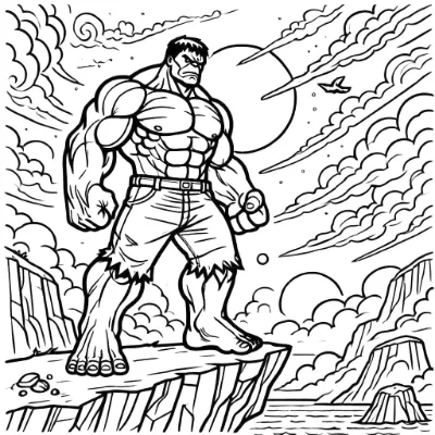 Hulk Đứng Trên Mỏm Đá