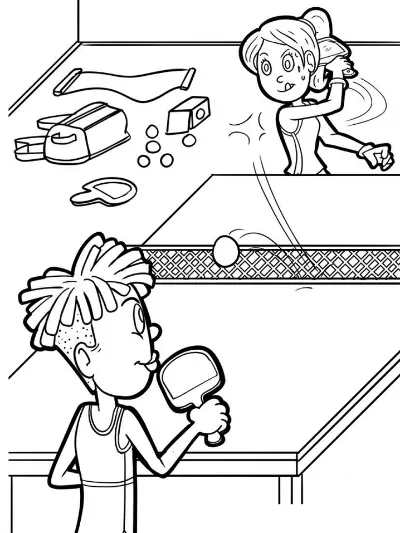 2 thiếu niên chơi bóng bàn