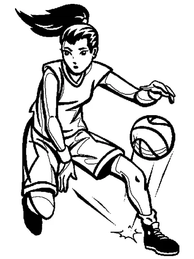 cô gái chơi bóng rổ