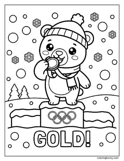 Trang Tô Màu Người Chiến Thắng Huy Chương Vàng Thế Vận Hội Mùa Đông