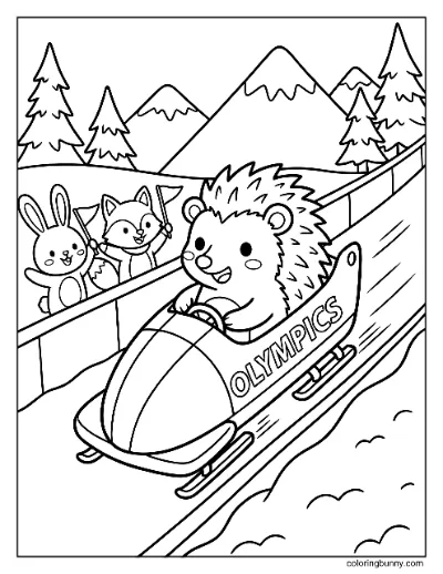 Trang Tô Màu Nhím Chơi Xe Lửa Bob Thế Vận Hội Mùa Đông