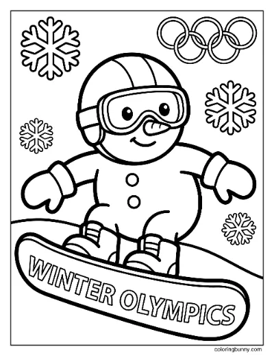 Trang Tô Màu Lướt Ván Tuyết Thế Vận Hội Mùa Đông