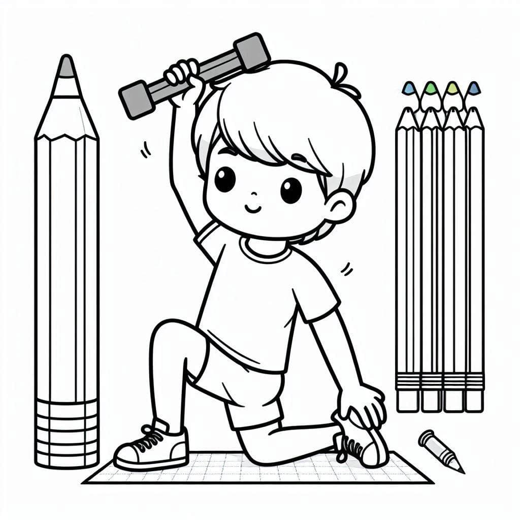 Cậu Bé Đang Tập Thể Dục