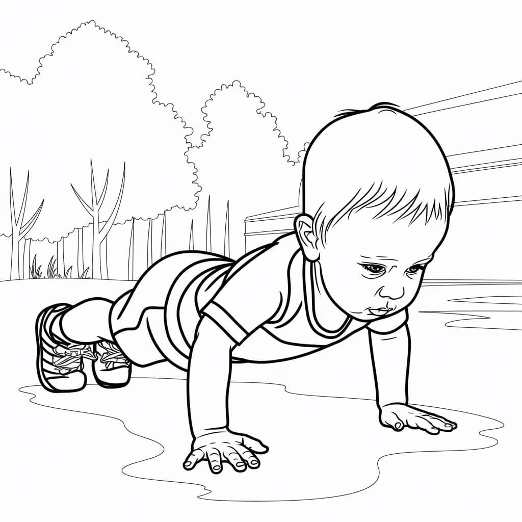 Cậu Bé Tập Thể Dục Hít Đất