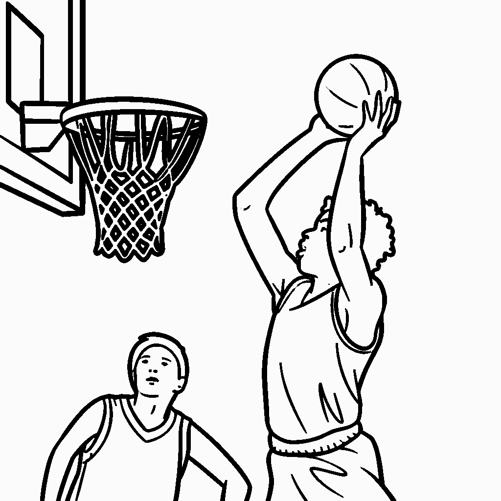 Cầu Thủ Bóng Rổ Tấn Công