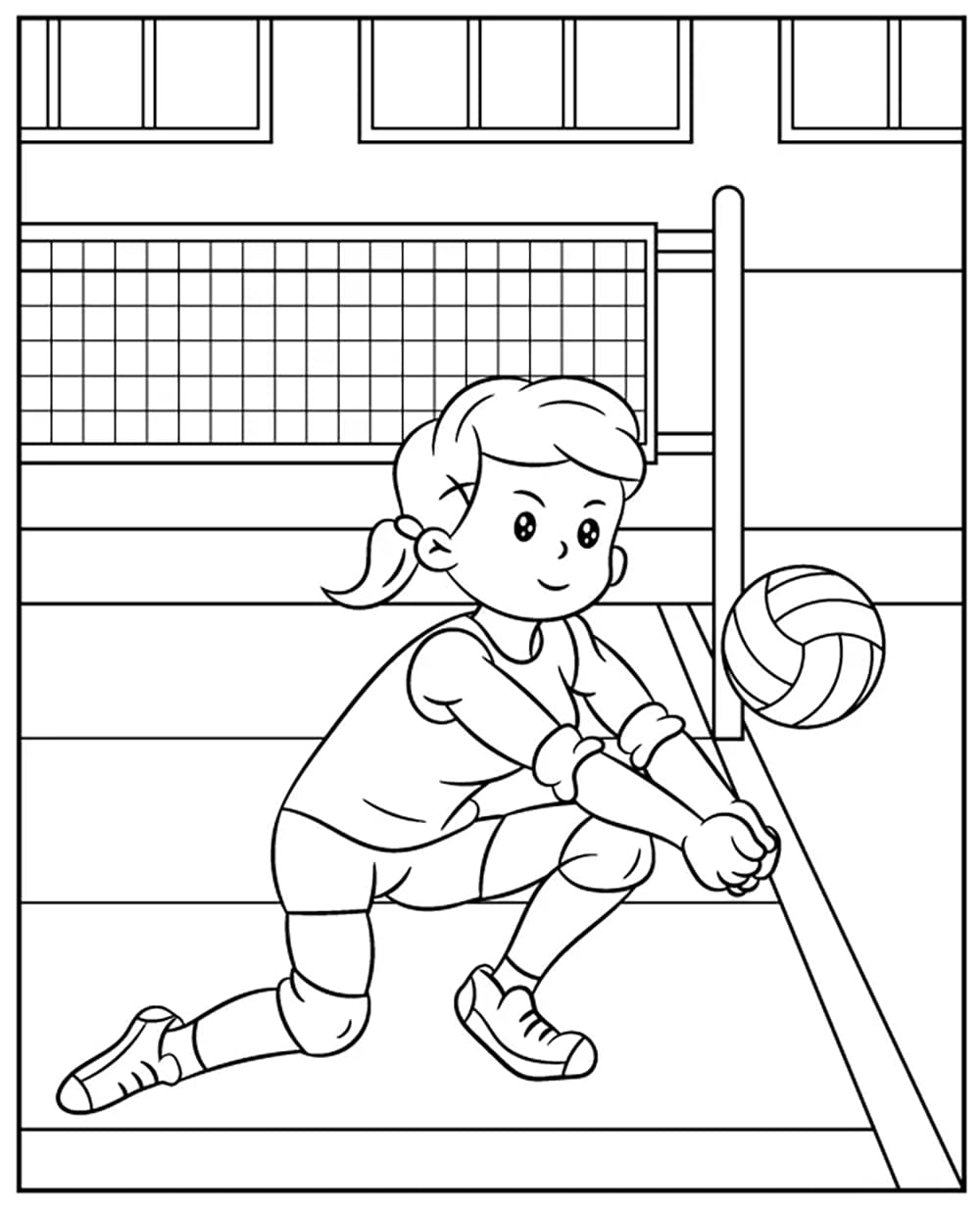 Cô Gái Đỡ Quả Bóng Chuyền