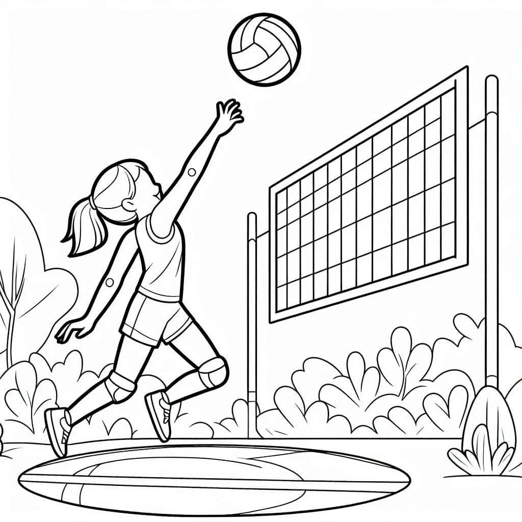 Cô Gái Tập Bóng Chuyền