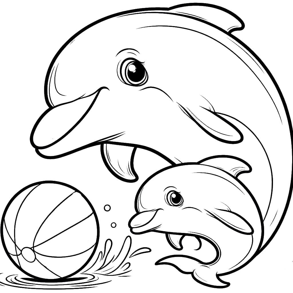 Quả Bóng Và 2 Con Cá Heo