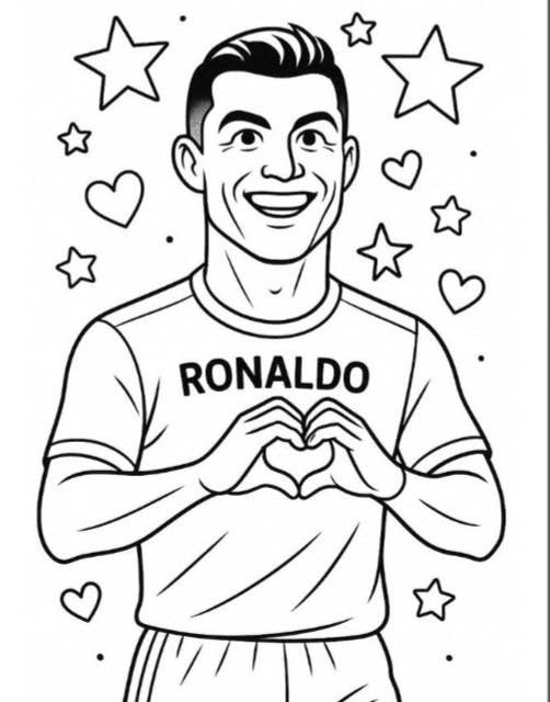 Tranh to mau ronaldo tha tim
