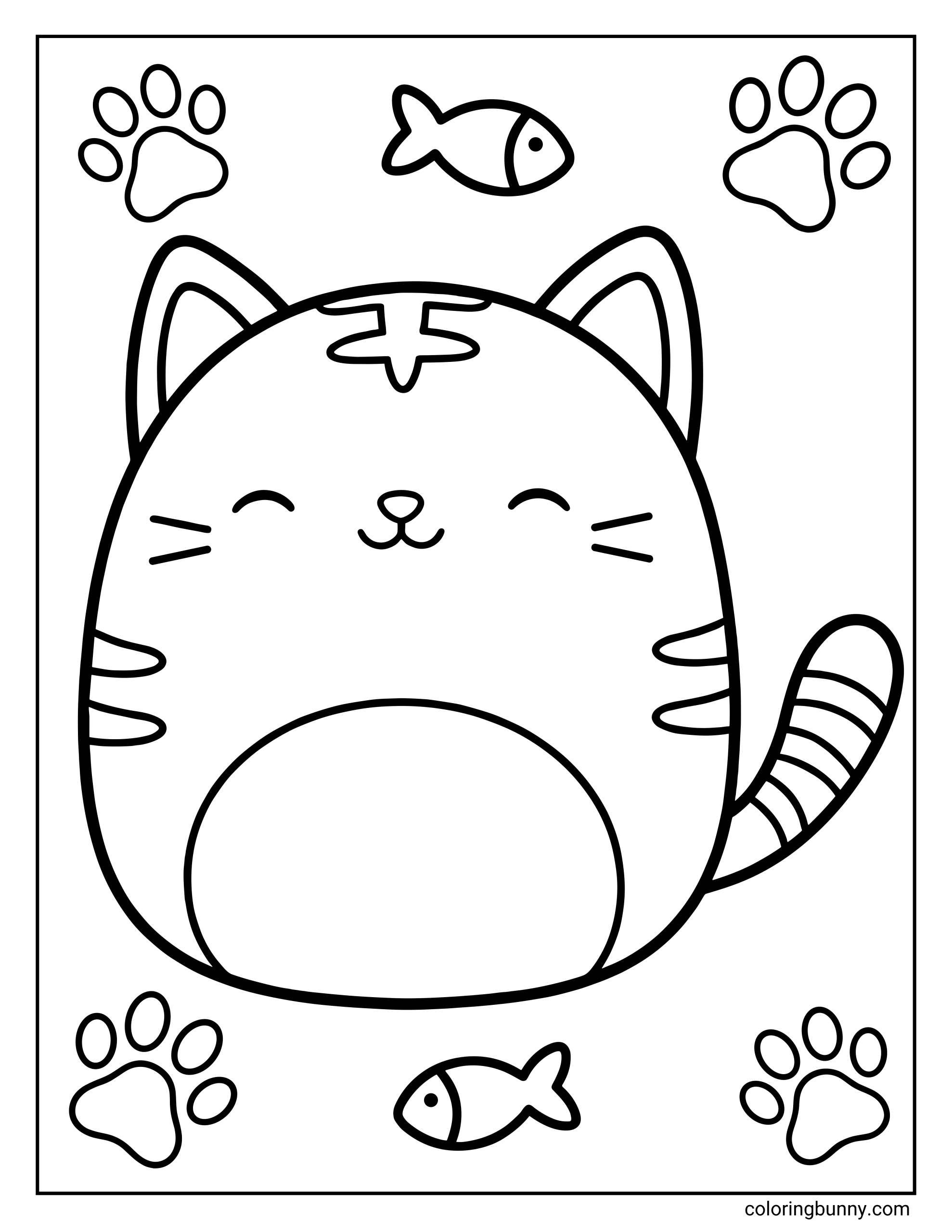 Trang Tô Màu Tally Mèo Vằn Squishmallow