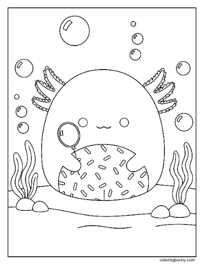 Tranh Tô Màu Archie Axolotl Squishmallow