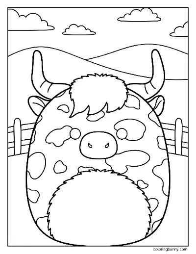Tranh Tô Màu Borsa Bò Cao Nguyên Squishmallow