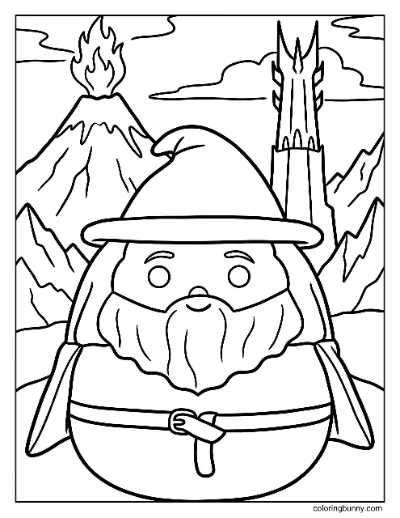 Tranh Tô Màu Gandalf Squishmallow