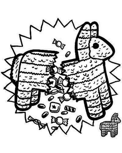 pinata bị đập vỡ