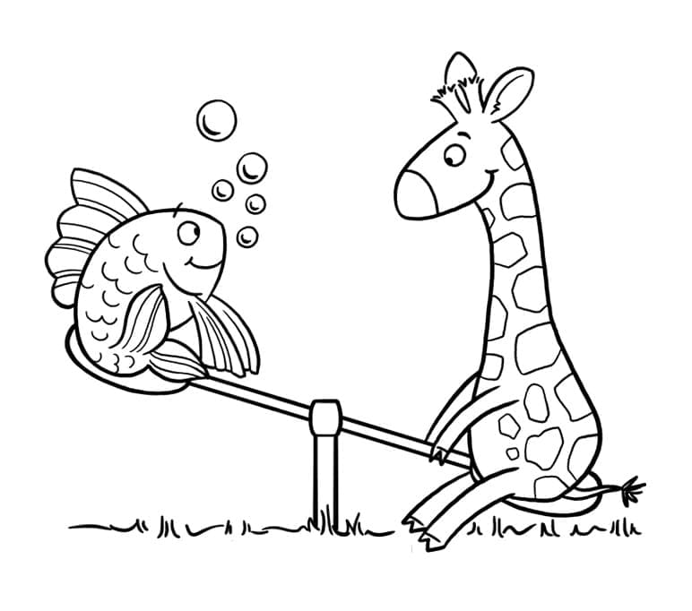 Cá và Hươu Cao Cổ Chơi Bập Bênh