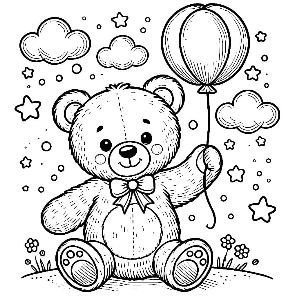 Gấu Bông Cầm Bóng Bay