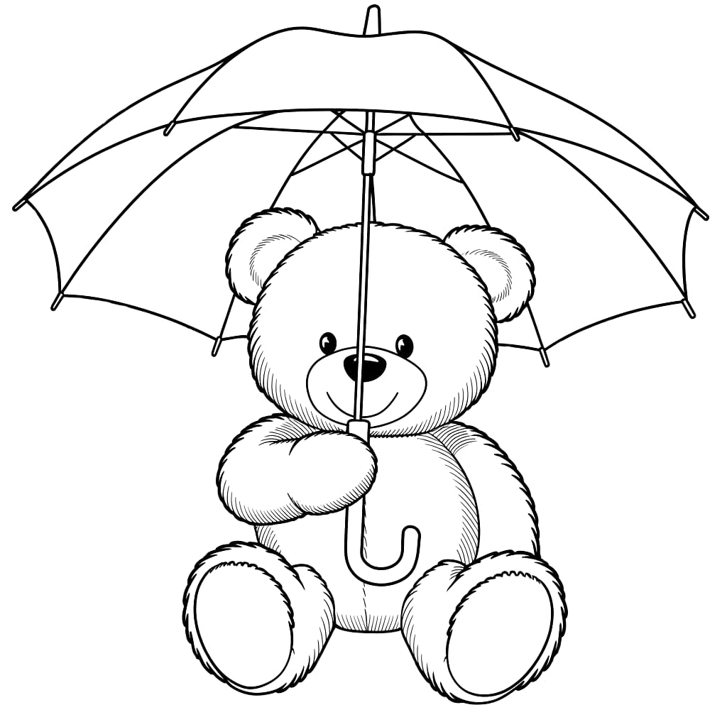 Gấu Bông Cầm Ô