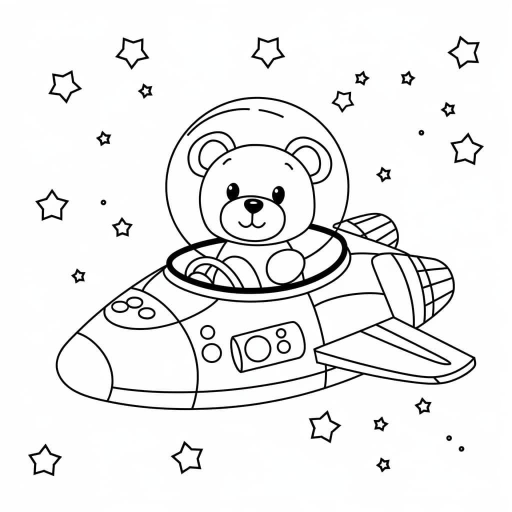 Gấu Bông Lái Phi Thuyền