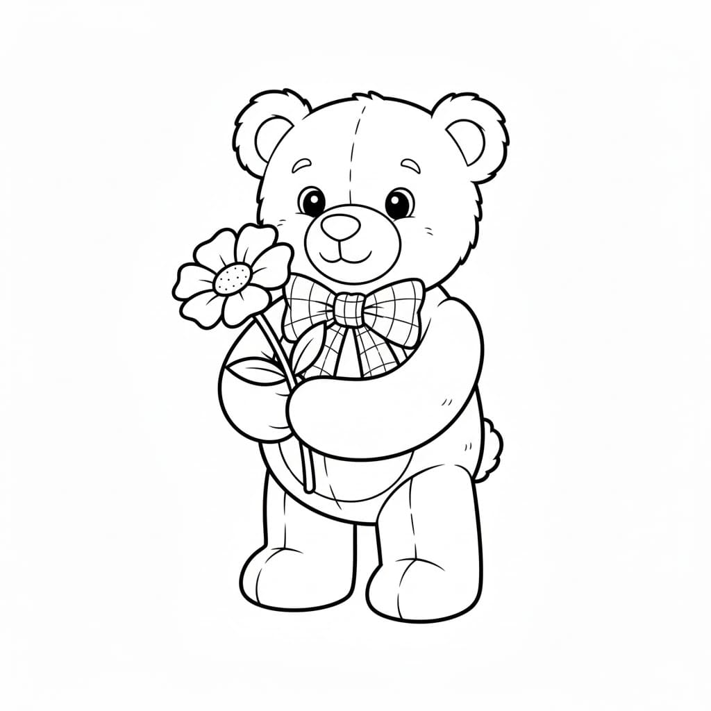 Gấu Teddy Cắm Bông Hoa