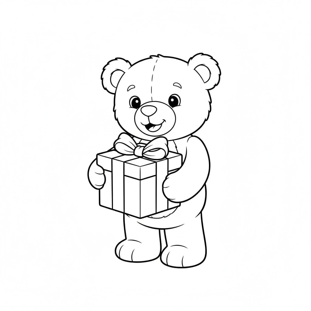 Gấu Teddy Ôm Hộp Quà