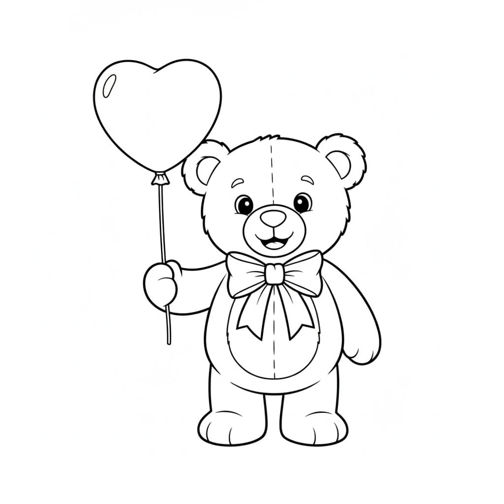 Gấu Teddy Với Quả Bóng Bay