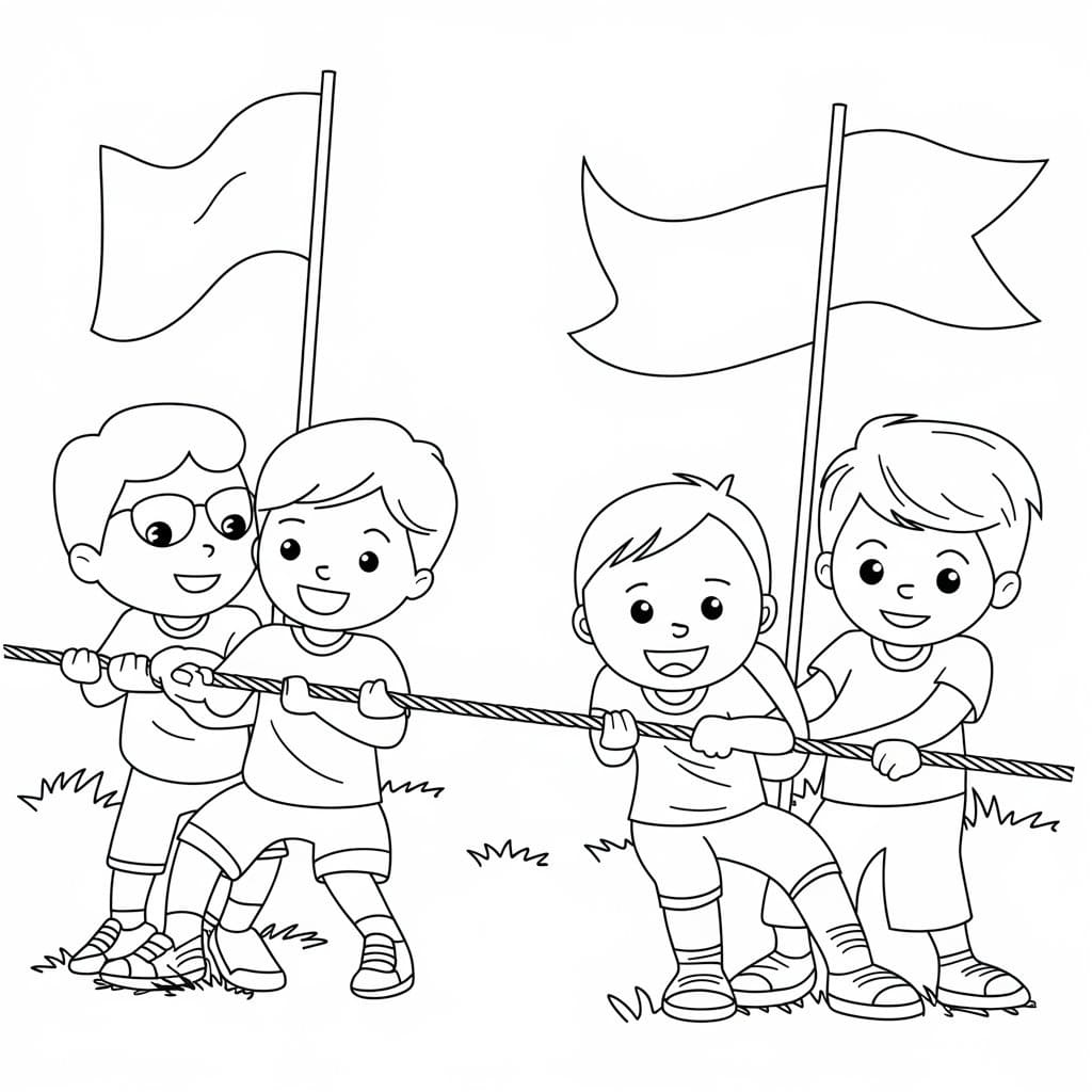 Học Sinh Chơi Kéo Co