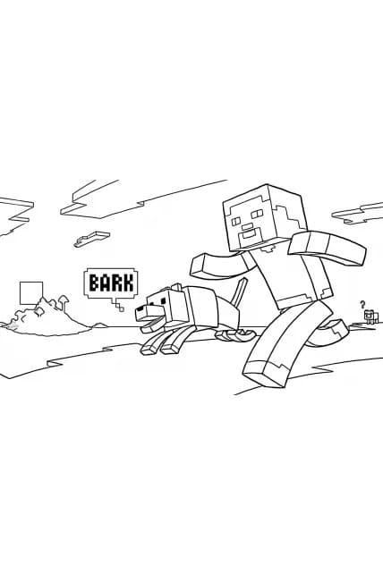Steve và Chó Trong Minecraft
