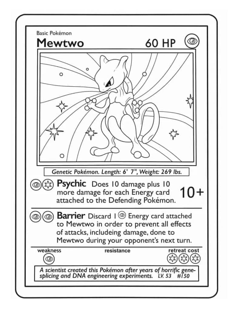 Thẻ Pokemon Mewtwo