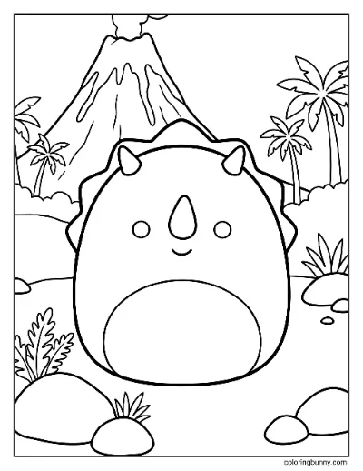 Tranh Tô Màu Tristan Tê Giác Ba Sừng Squishmallow