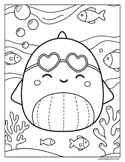 Trang Tô Màu Val Cá Voi Squishmallow