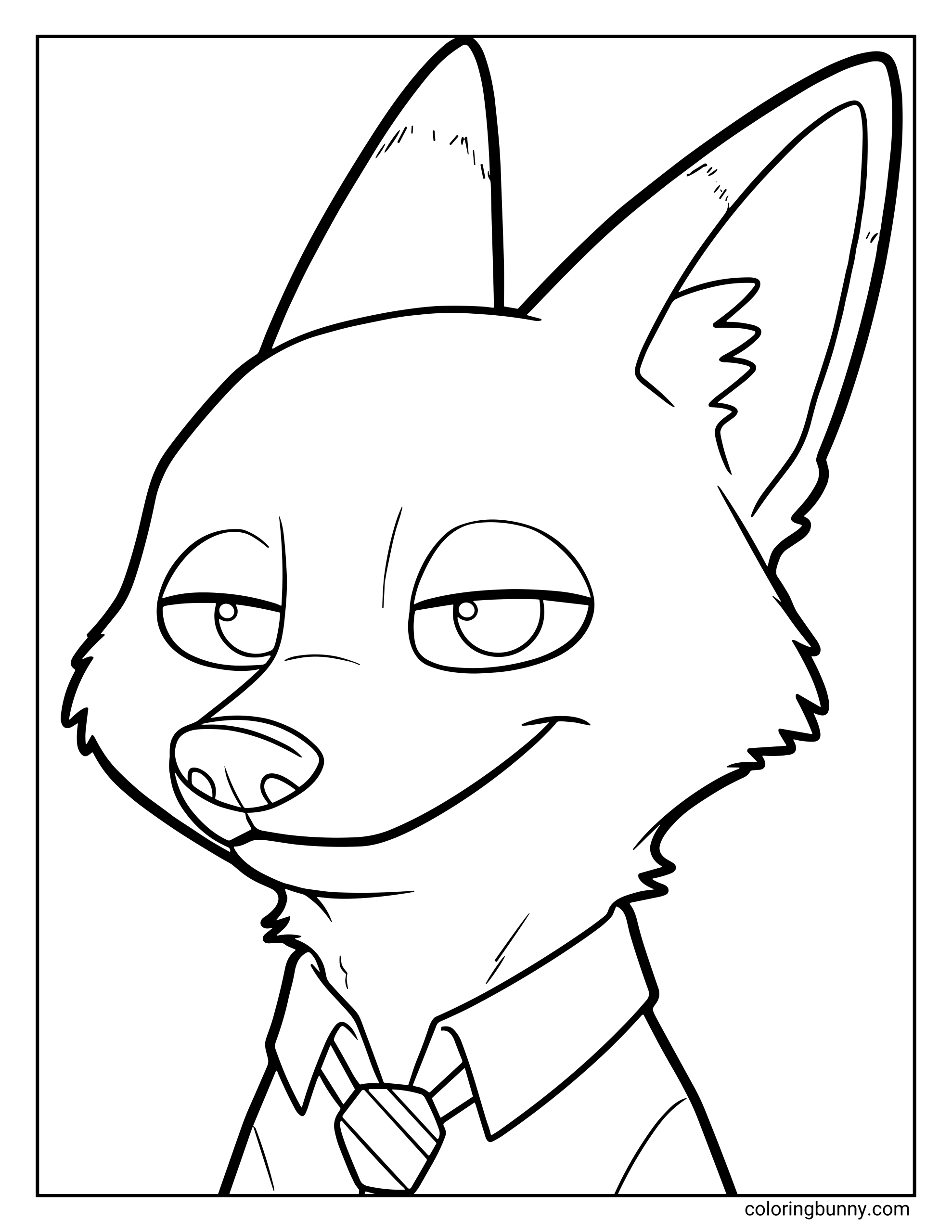 Trang Tô Màu Nick Wilde Đơn Giản Zootopia 2