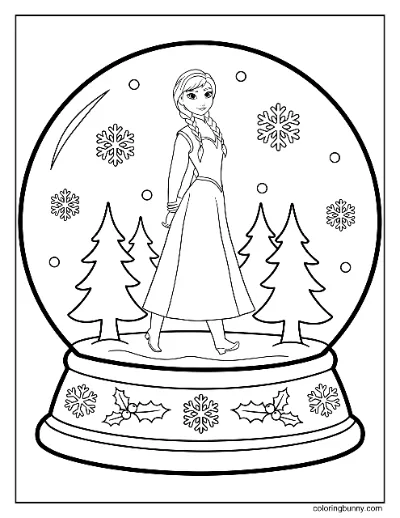 Quả Cầu Tuyết Anna Trang Tô Màu Frozen