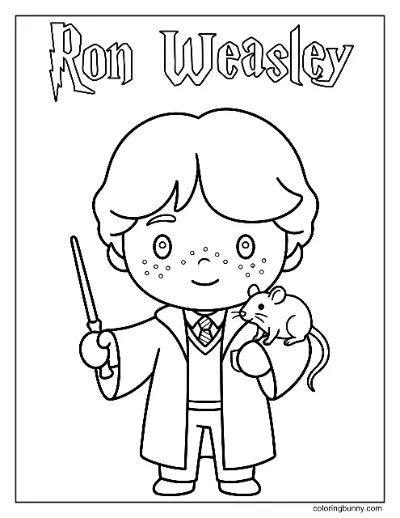 Chibi Ron Weasley Trang Tô Màu Harry Potter