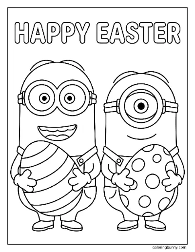 Trang Tô Màu Minion Phục Sinh Dễ Thương