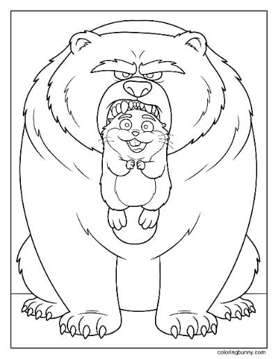 Ellen Gấu và Mabel Beaver Trang Tô Màu Hoppers