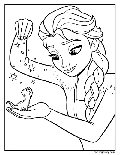 Elsa và Bruni Trang Tô Màu Frozen Disney