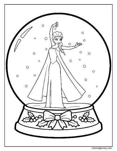 Quả Cầu Tuyết Elsa Trang Tô Màu Frozen