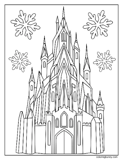 Lâu Đài Băng của Elsa Trang Tô Màu Frozen Disney