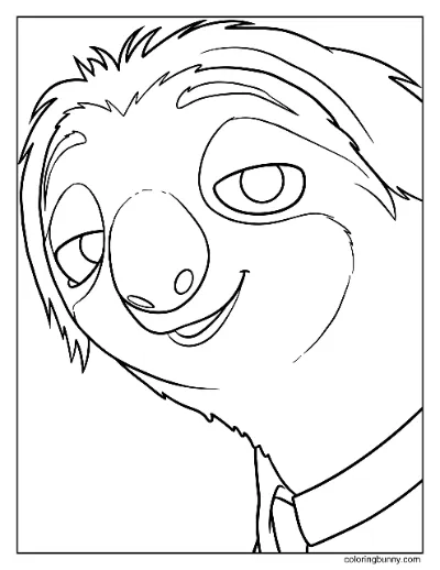 Trang Tô Màu Flash Slothmore Đơn Giản Zootopia 2