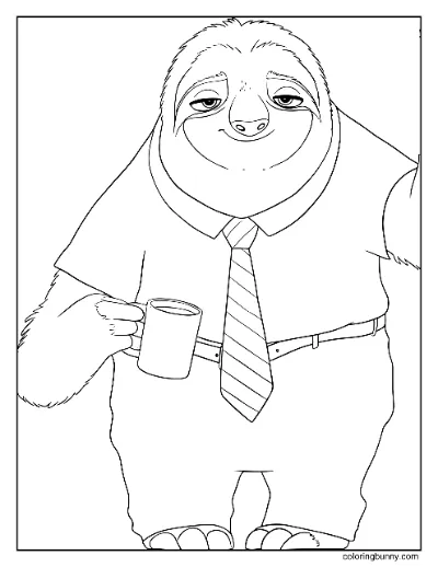 Trang Tô Màu Flash Slothmore Zootopia 2