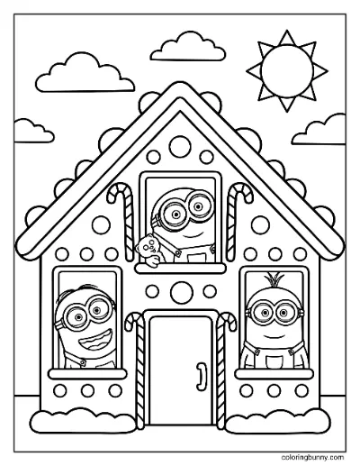 Trang Tô Màu Minions Nhà Gừng Kevin, Bob và Stuart