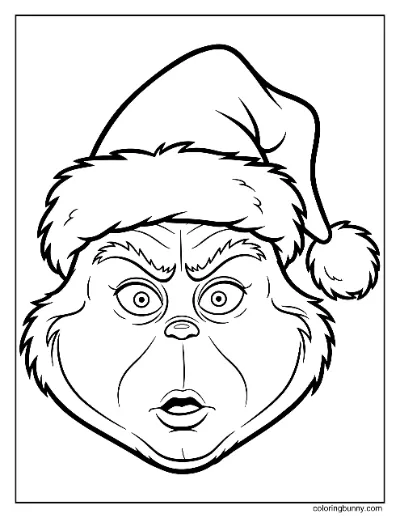 Mặt Grinch Trong Phim (2000) Với Mũ Giáng Sinh Tô Màu
