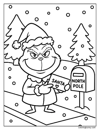 Grinch Gửi Thư Đến Bắc Cực Tô Màu