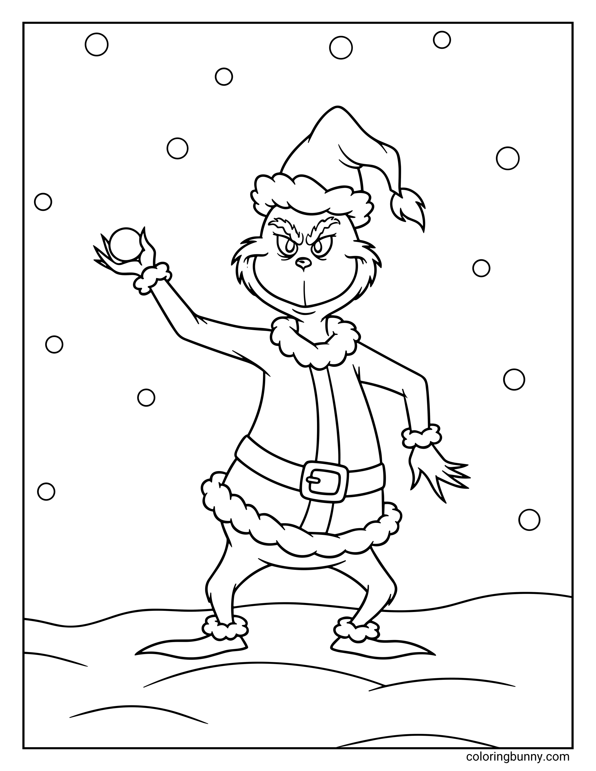 Grinch Ném Bóng Tuyết Tô Màu