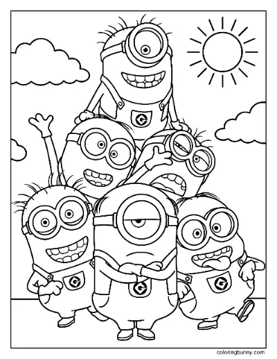 Tranh Tô Màu Minions Vui Vẻ